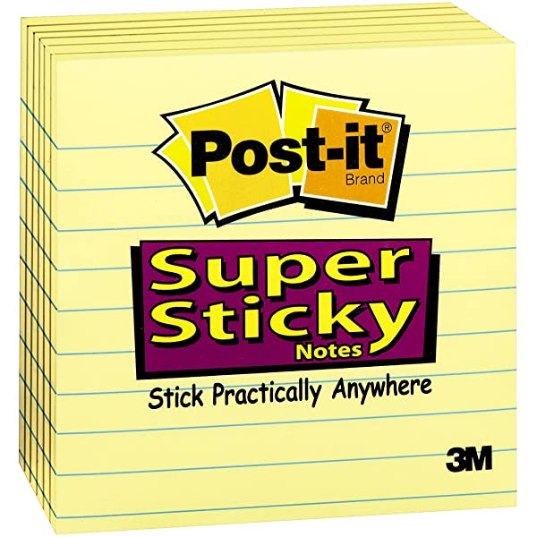 Post-It Note Lined Yellow 76x76mm 100sht